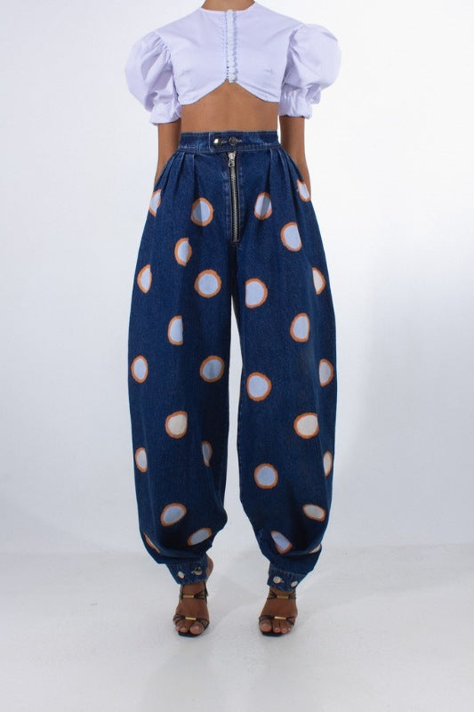The 'Urban-Edge' High-Rise Tie-Hem Baggy Jeans