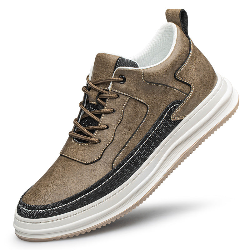 The 'Apex' Discreet Lift Leather Sneakers