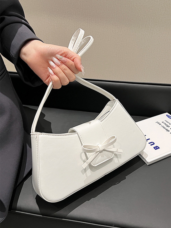 Bowknot underarm shoulder bag small square handbag