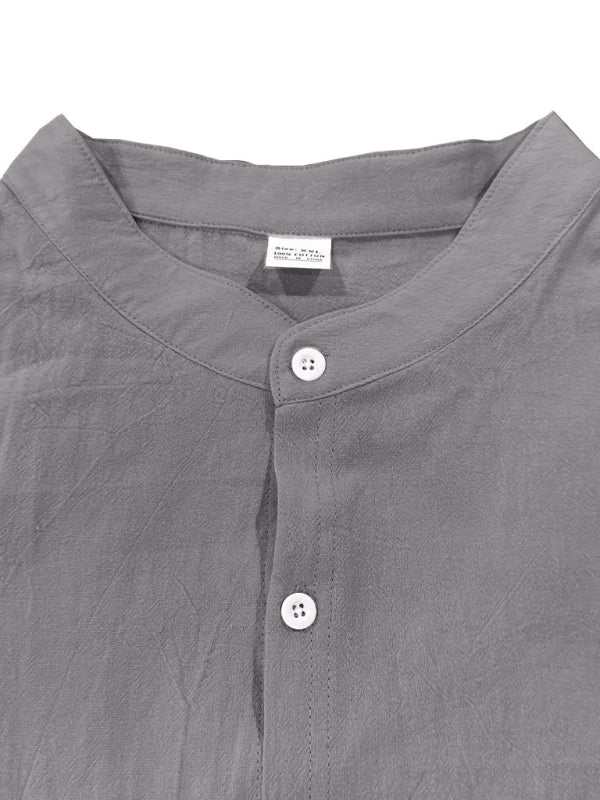 The Kyoto Stand Collar Linen Shirt