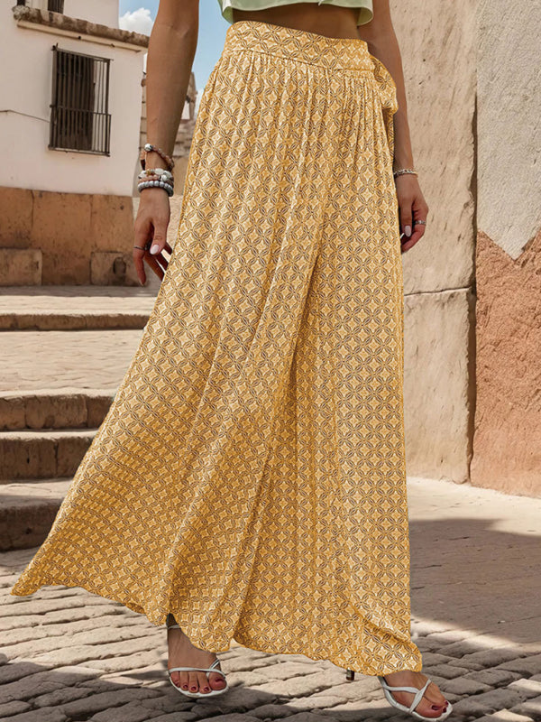 The 'Oasis' Lace-Up High-Waisted Wide-Leg Trouser