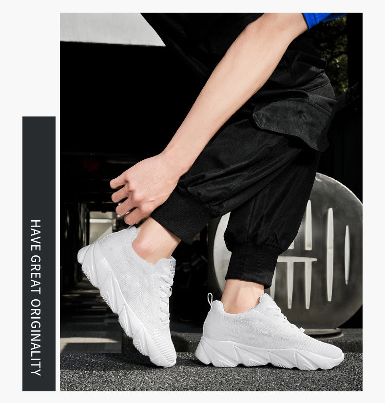 Height-Enhancing 8CM Men's Shoes, Sports Shoes, Spring and Summer Mesh Casual Shoes, Trendy Shoes, Soft Sole Travel Shoes, Student Running Shoes for Men