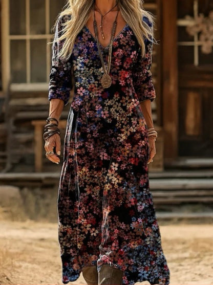 The 'Canvas' Vivid Digital Print Elegant Dress