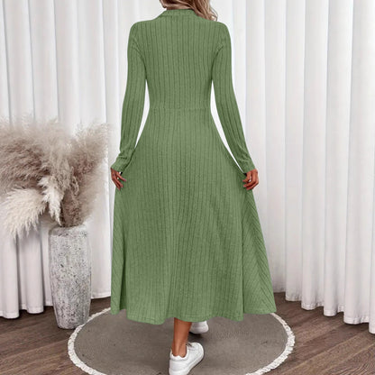 Solid color round neck jumpsuit long skirt