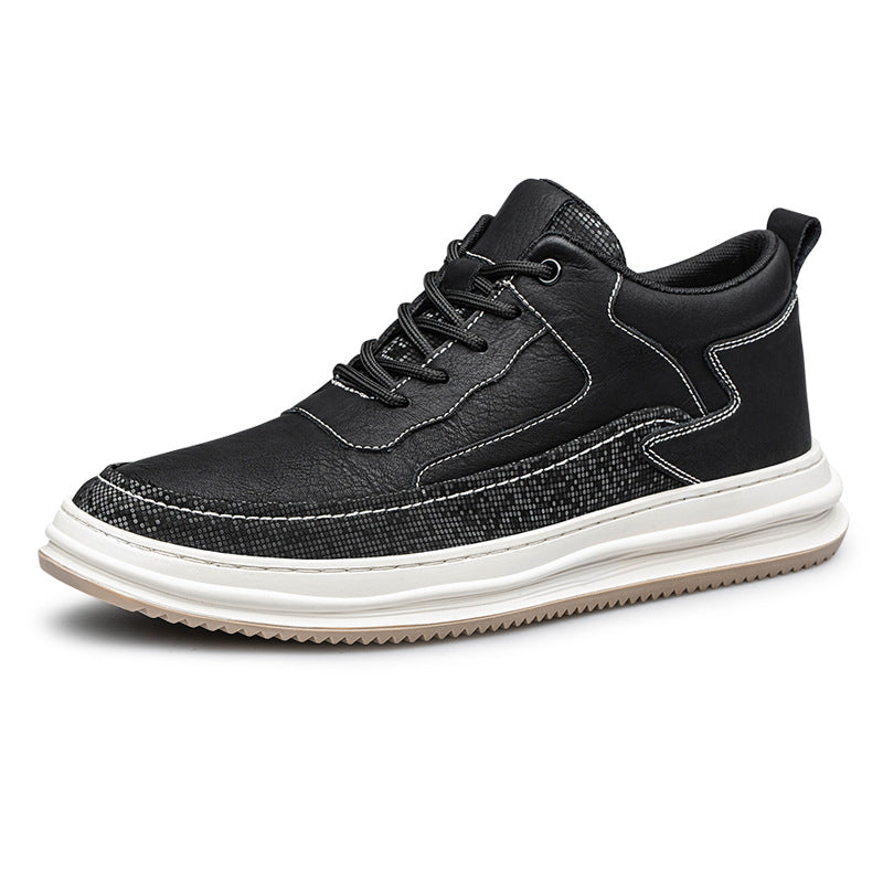 The 'Apex' Discreet Lift Leather Sneakers