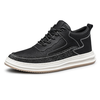 The 'Apex' Discreet Lift Leather Sneakers