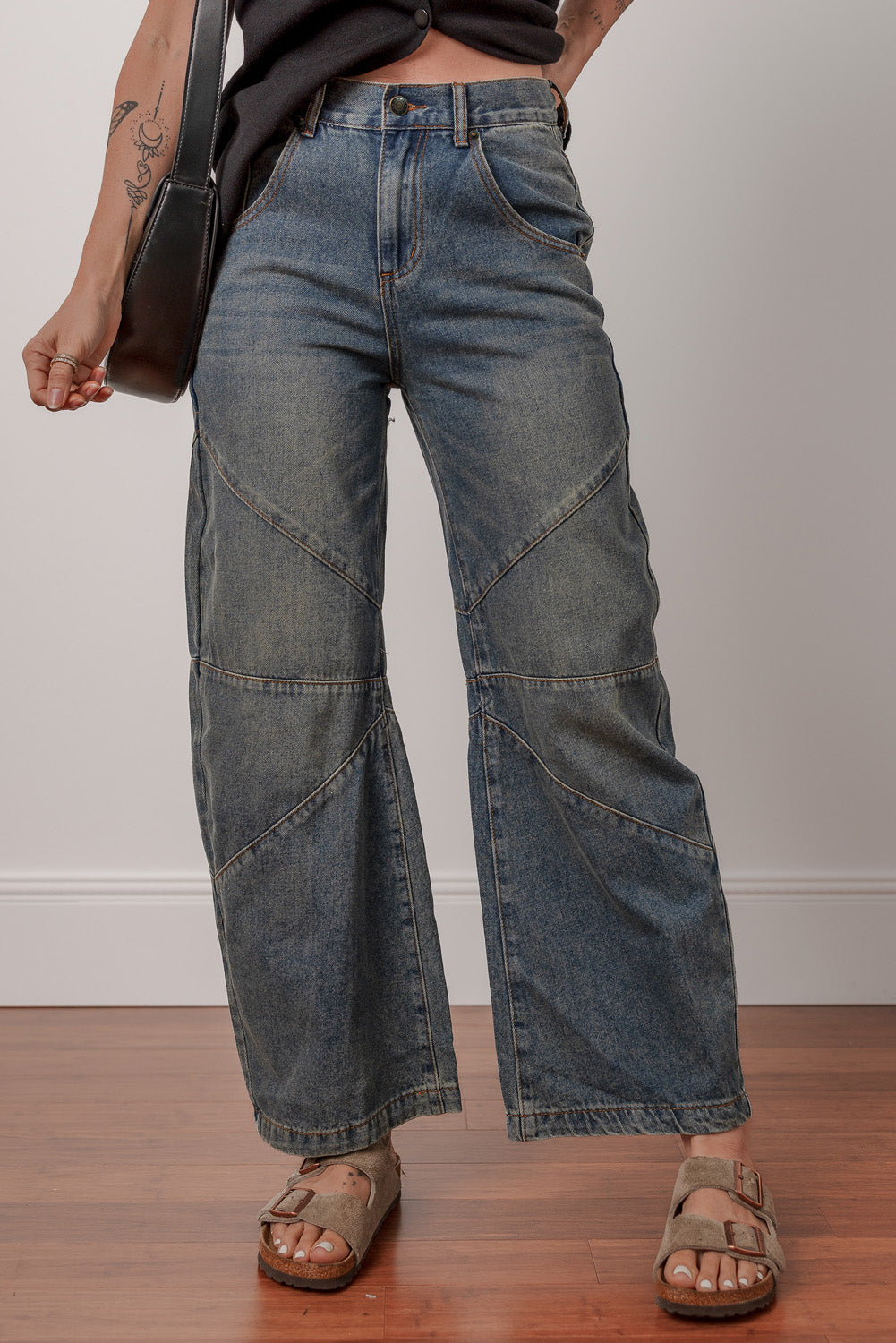 The 'Vogue' Criss-Cross High-Waist Straight Jeans