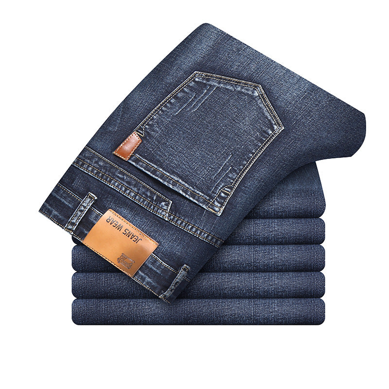 2019 Summer New Youth Trend Fashion Trendy Men's All-match Slim-fit Men's Jeans Straight-leg Trousers