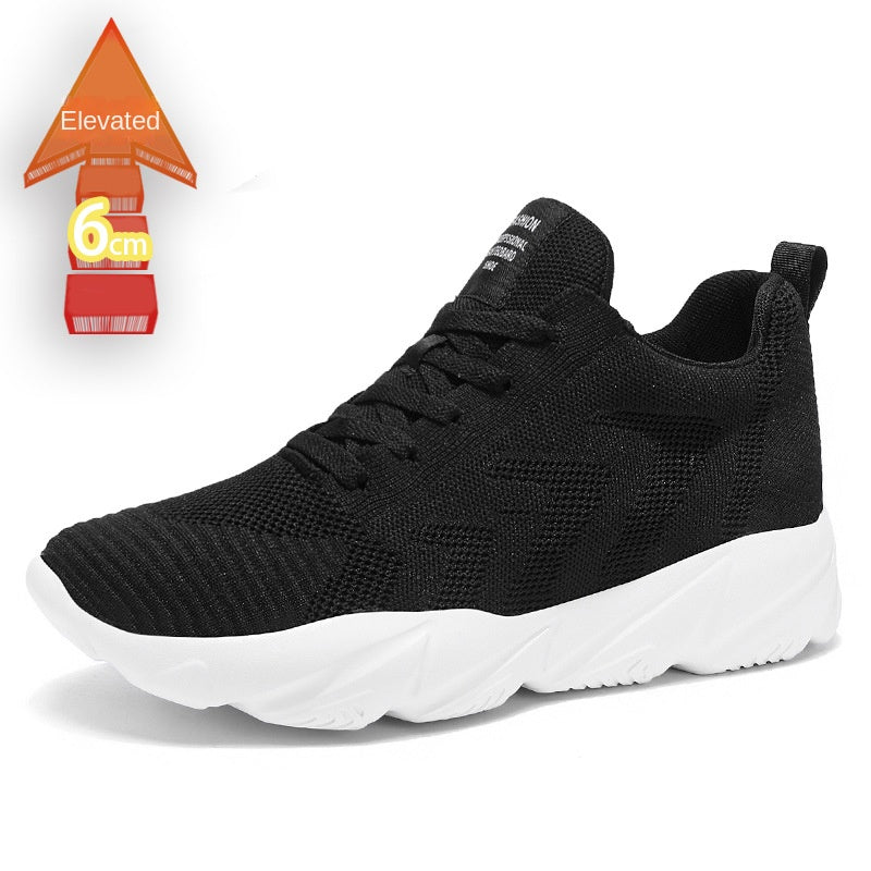 Height-Enhancing 8CM Men's Shoes, Sports Shoes, Spring and Summer Mesh Casual Shoes, Trendy Shoes, Soft Sole Travel Shoes, Student Running Shoes for Men