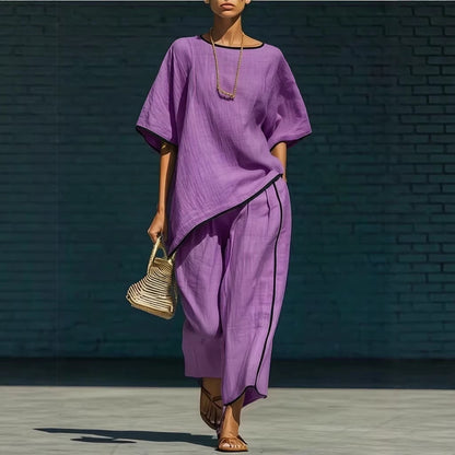 Casual Resort-Style Fashionable Loose Two-Piece Set For Women