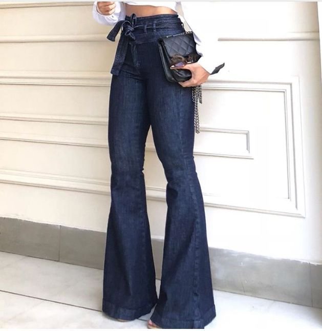The 'Vogue' High-Rise Lace-Up Flare Jeans