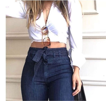 The 'Vogue' High-Rise Lace-Up Flare Jeans