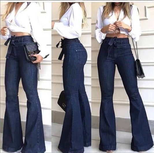 The 'Vogue' High-Rise Lace-Up Flare Jeans