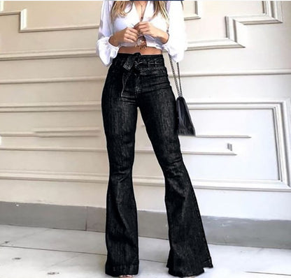 The 'Vogue' High-Rise Lace-Up Flare Jeans