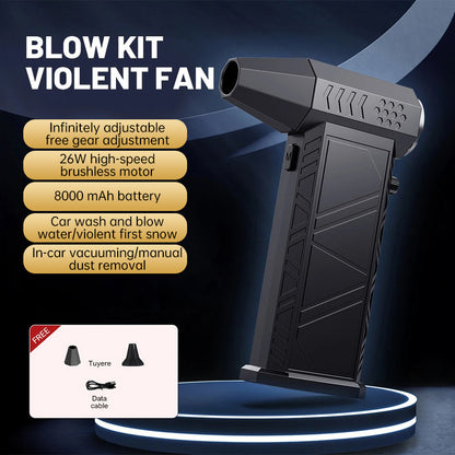 360,000 RPM Mini Turbo Jet Violent Fan   High - Speed Brushless Handheld Duct Cleaning Fan