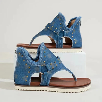 Trendy slip-on sandals with studs

