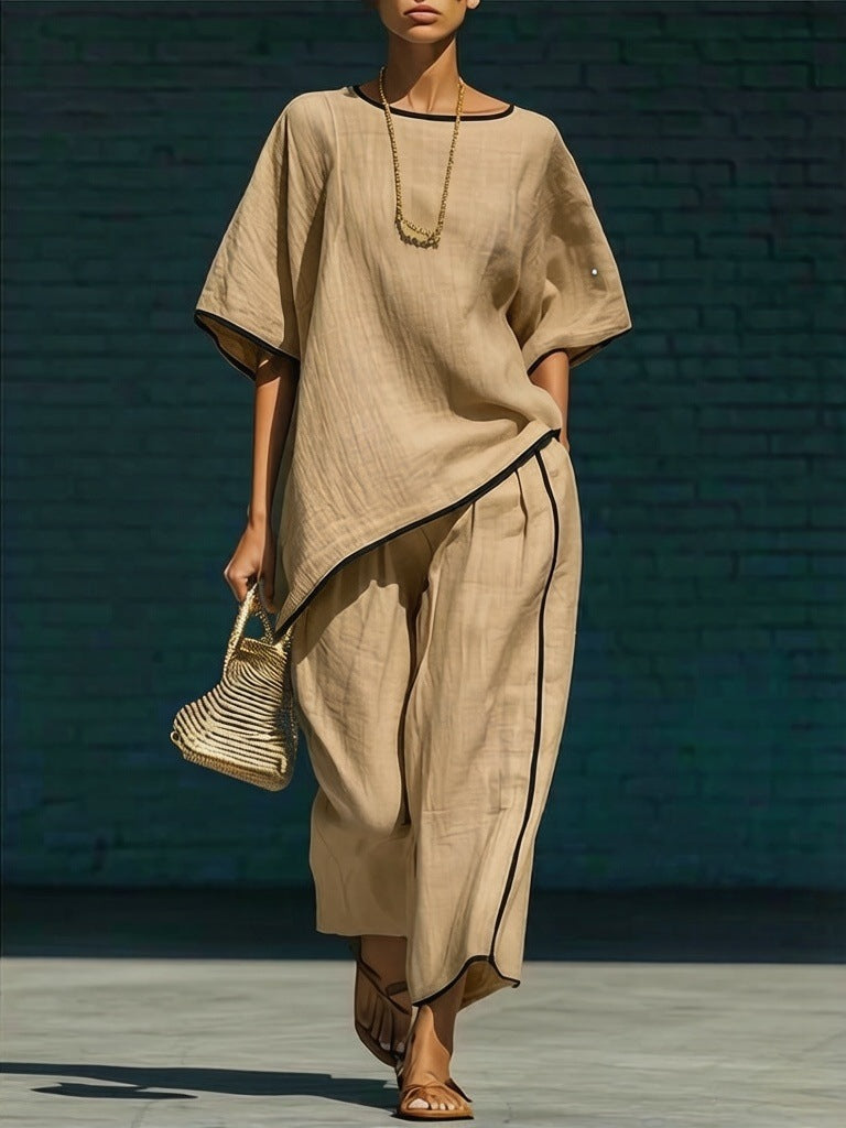 Casual Resort-Style Fashionable Loose Two-Piece Set For Women