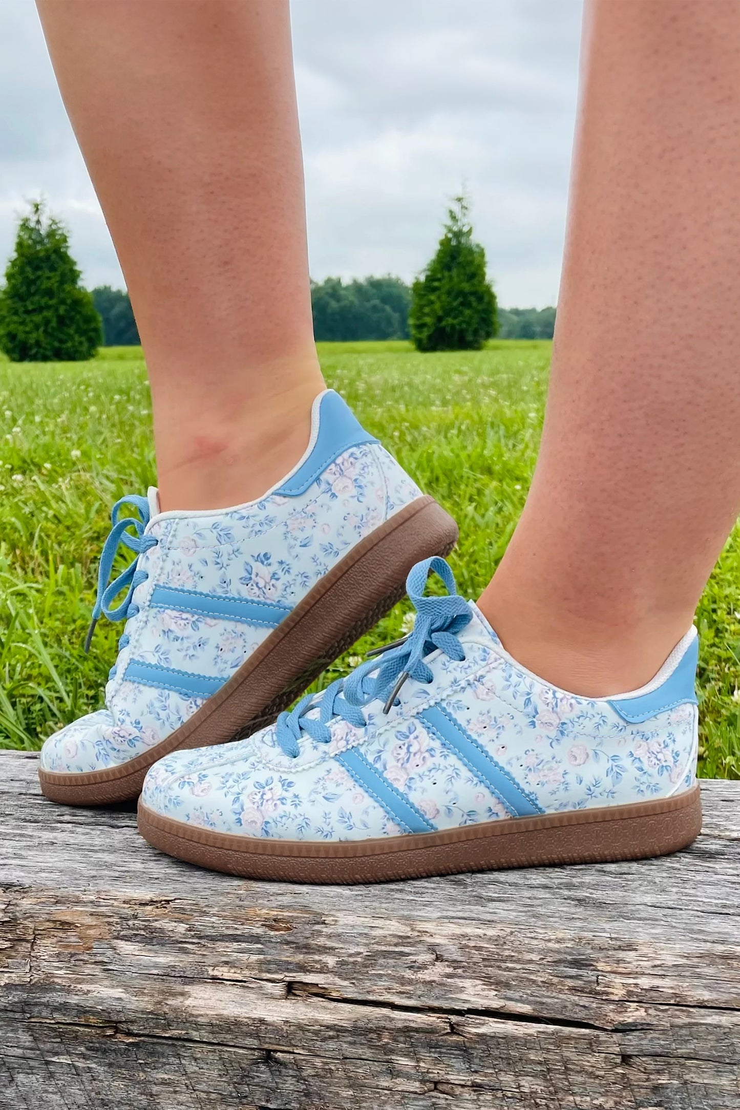 The 'Spring-Blossom' Floral Vegan Leather Lace-Up Flat