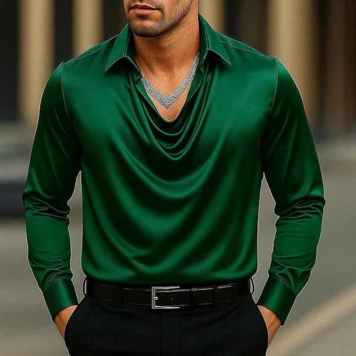 The 'Modern-Classic' Solid Cuban Collar Shirt