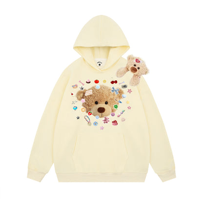 Little Bear Printed Hanging Hoodie