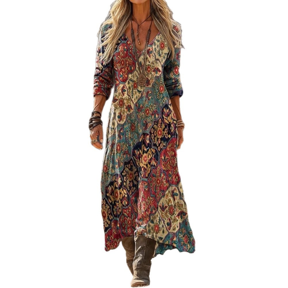 The 'Canvas' Vivid Digital Print Elegant Dress