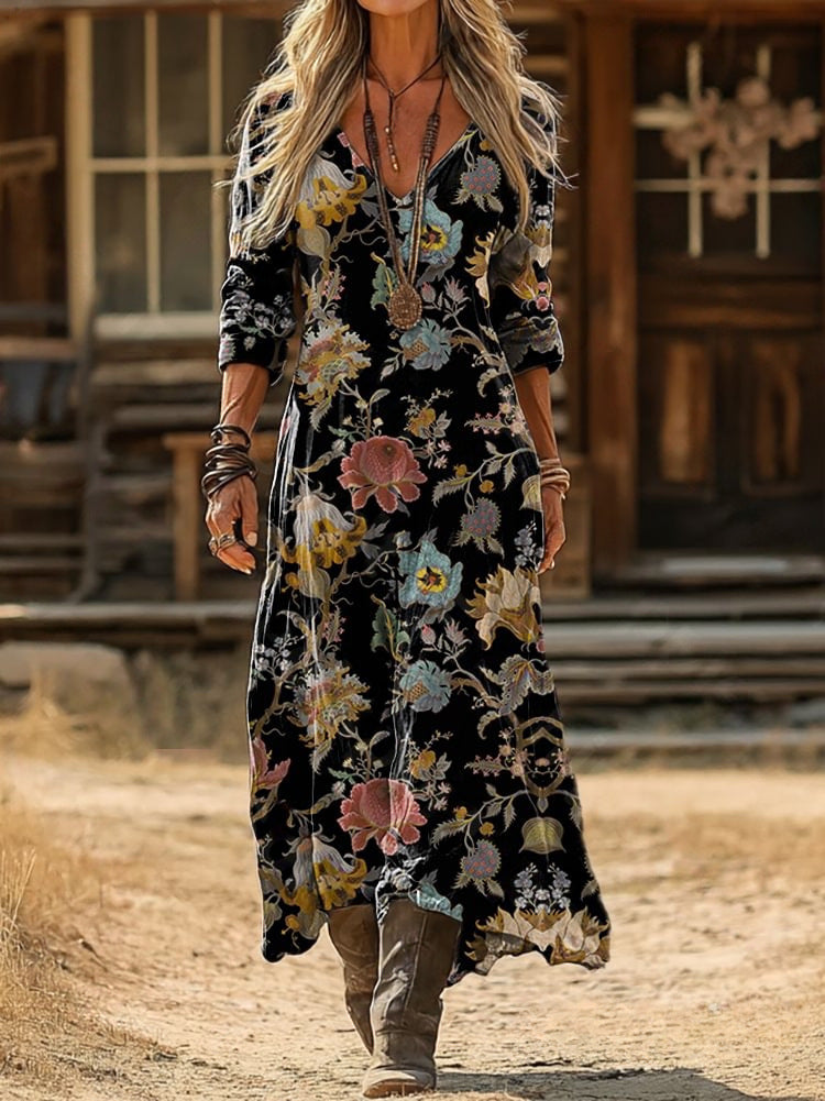 The 'Canvas' Vivid Digital Print Elegant Dress