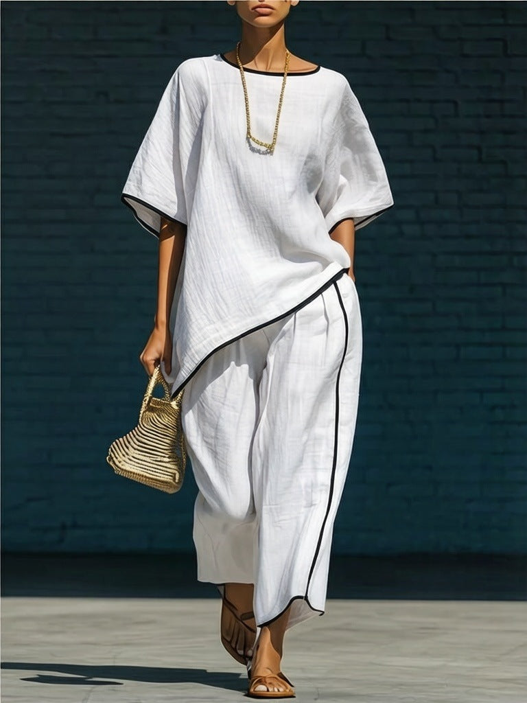 Casual Resort-Style Fashionable Loose Two-Piece Set For Women