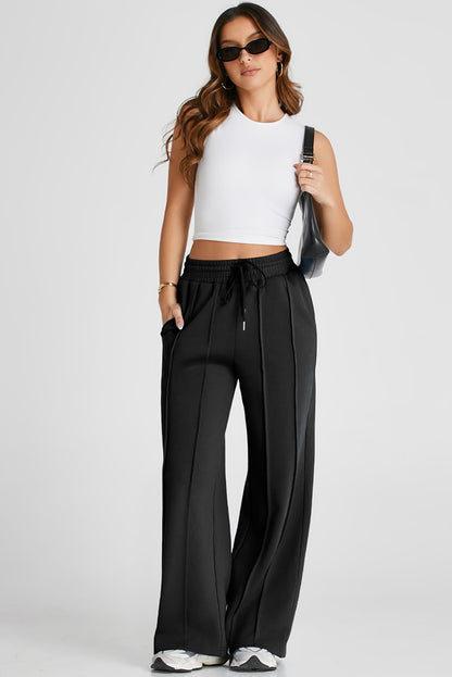The 'Onyx' Seamed Wide-Leg Sweatpants
