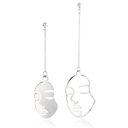 Arrival Abstract Stylish Hollow Out Face Dangle Earrings Girls Statement Drop Earrings Statement Earrings A04
