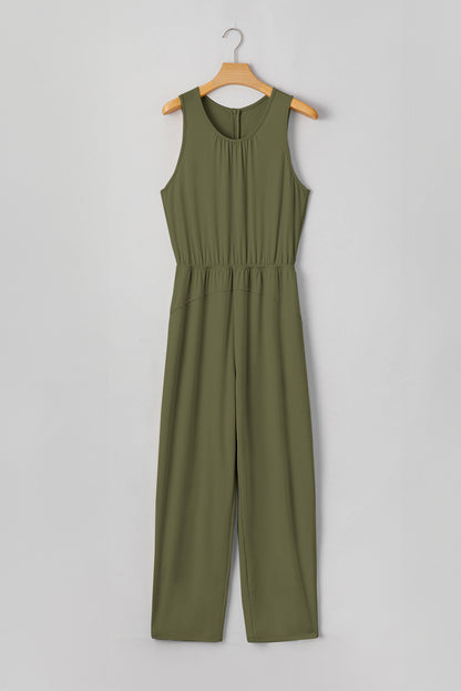 The 'Coastal-Breeze' Pleated Sleeveless Jumpsuit