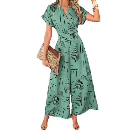 The Riviera Printed Tie-Waist Jumpsuit