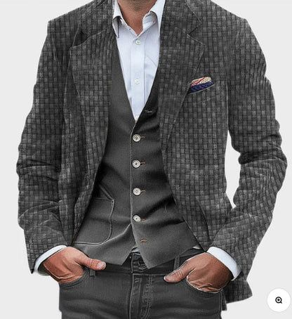 The 'Grand-Master' Big & Tall Patterned Double-Breasted Blazer