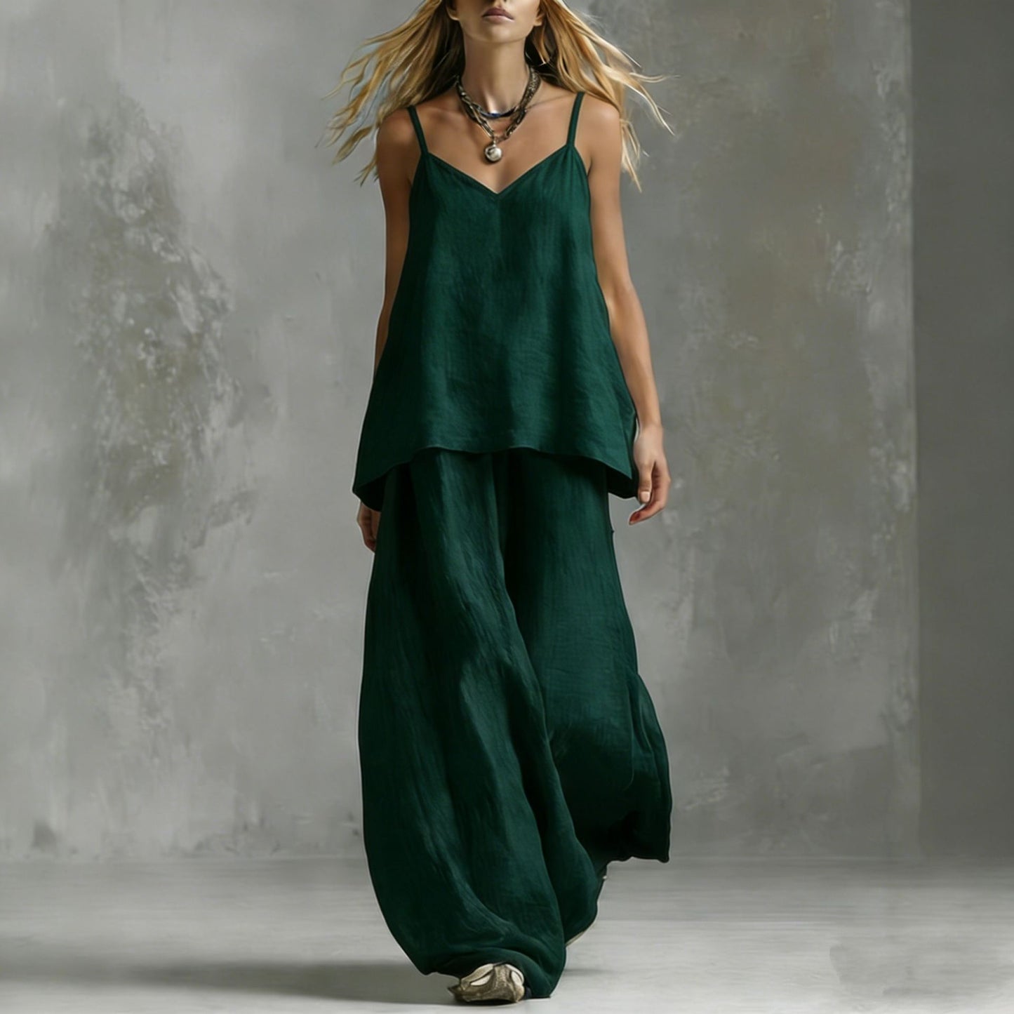 The 'Jungle-Escape' Tropical Wide-Leg Co-ord
