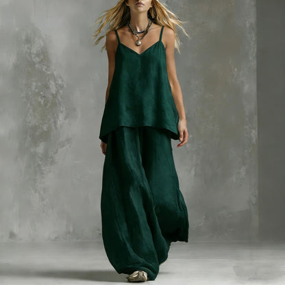 The 'Jungle-Escape' Tropical Wide-Leg Co-ord