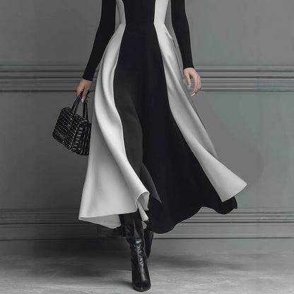 The 'Mod-Chic' Color-Block Turtleneck Knit Dress
