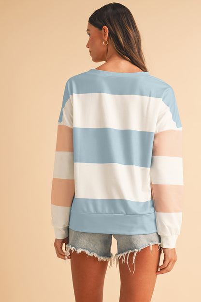 Women’s Pastel Colorblock Long Sleeve Top