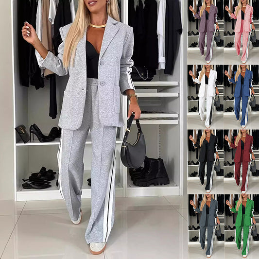 The 'City-Sport' Casual Blazer & Side-Stripe Pant Set
