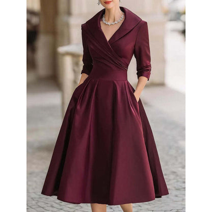 The 'Regal-Sculpt' Long Sleeve Cinched Waist Formal Dress