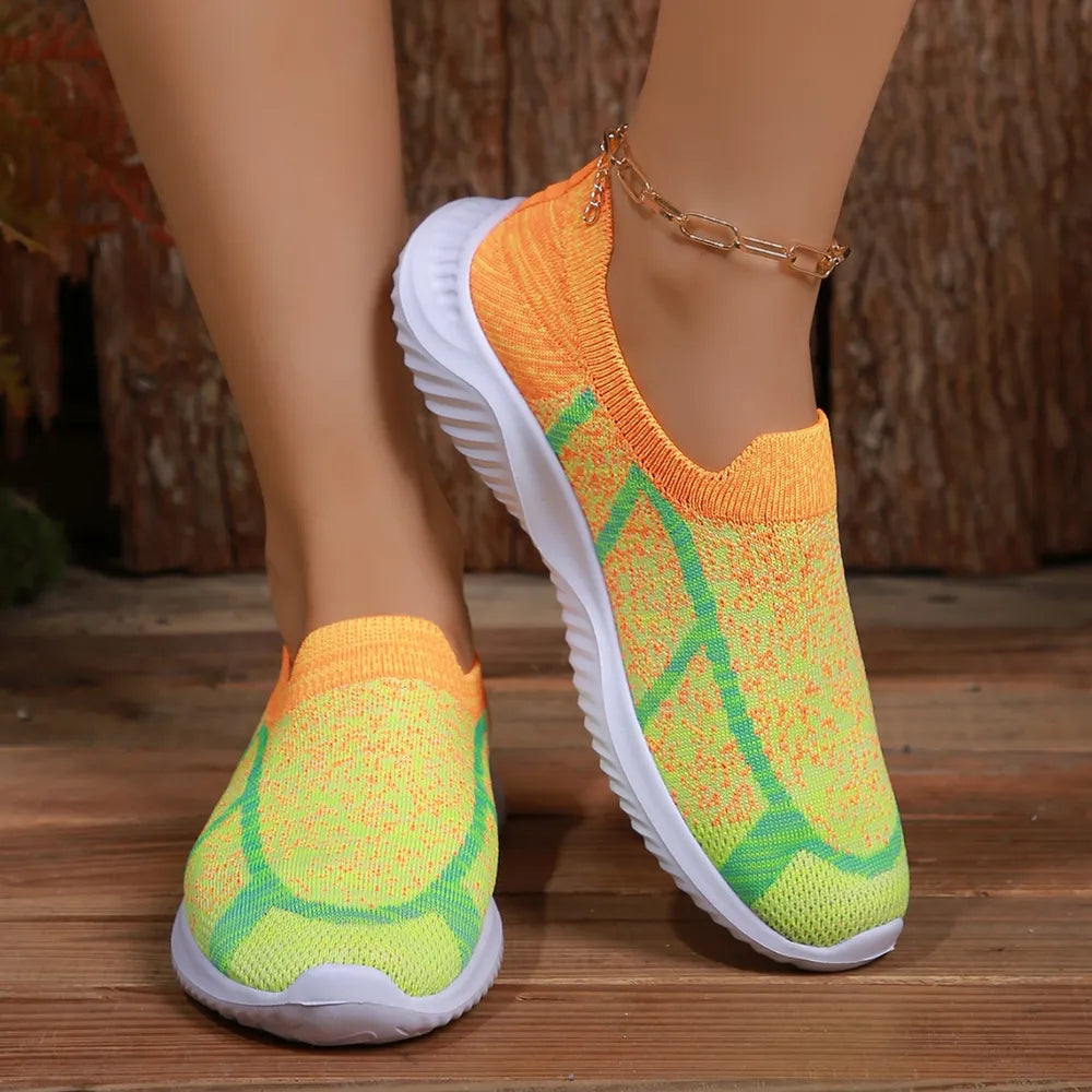 Unisex round toe mesh sneakers

