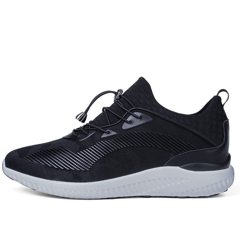 Internal height increasing men's shoes 8CM sports shoes with thick sole and no lace up invisible height increasing shoes