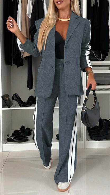 The 'City-Sport' Casual Blazer & Side-Stripe Pant Set