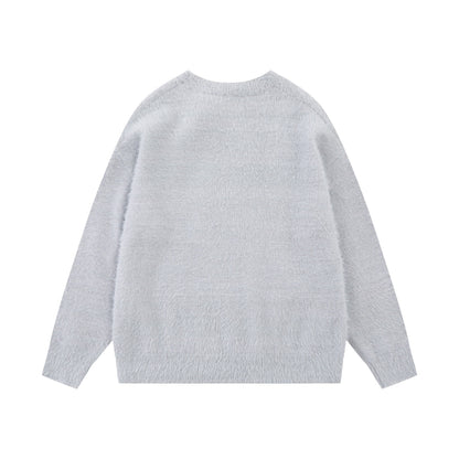 Color blocked rabbit jacquard design sweater