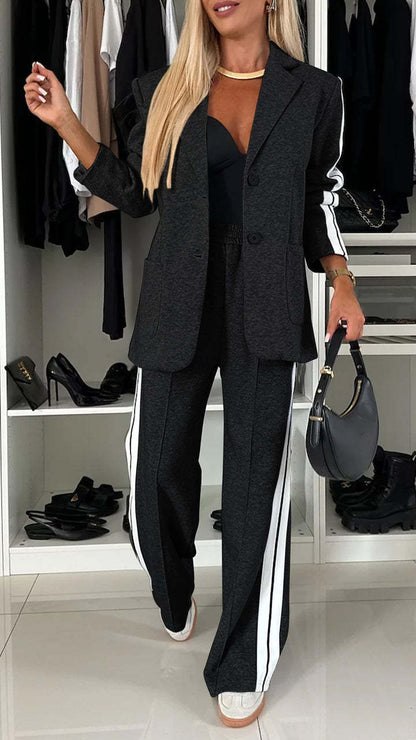 The 'City-Sport' Casual Blazer & Side-Stripe Pant Set
