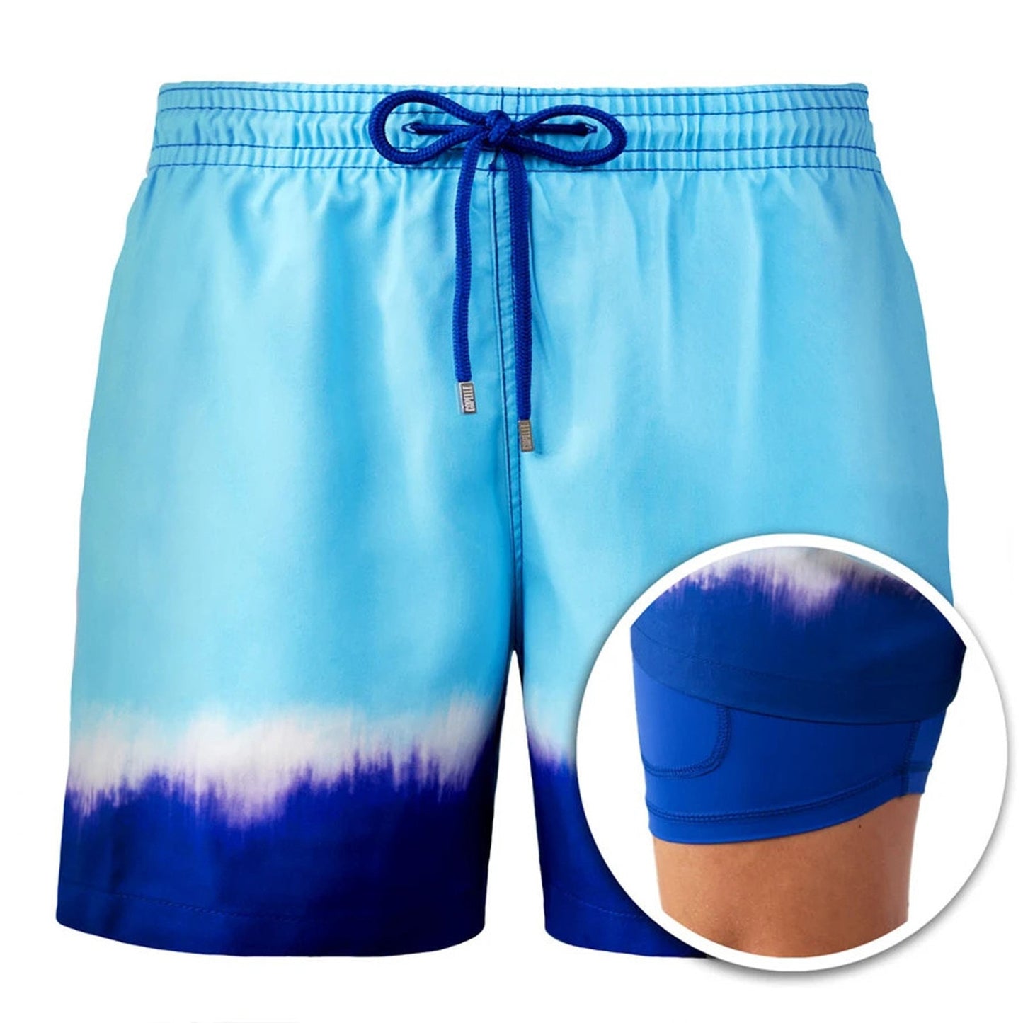 Summer Shorts Men's Beach Pants Sports Pants Printed Double-Layer Shorts Men's Casual Quick-Drying Floral Shorts Men
