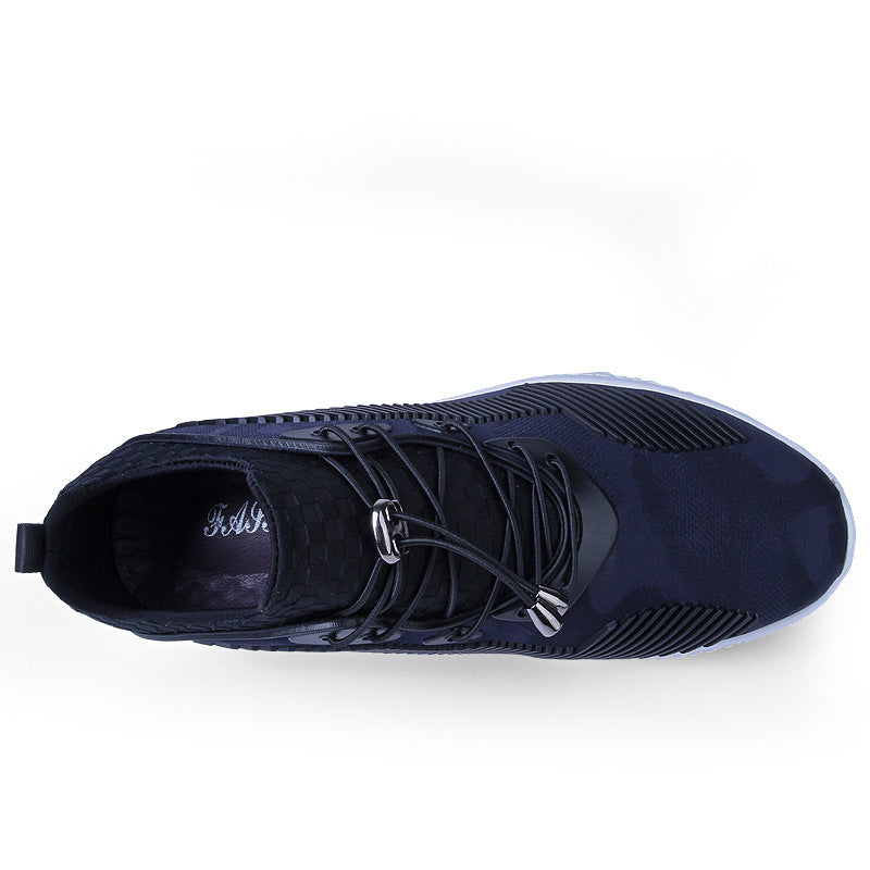 Internal height increasing men's shoes 8CM sports shoes with thick sole and no lace up invisible height increasing shoes