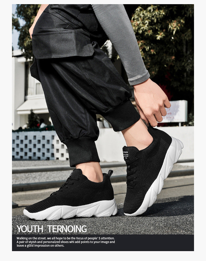 Height-Enhancing 8CM Men's Shoes, Sports Shoes, Spring and Summer Mesh Casual Shoes, Trendy Shoes, Soft Sole Travel Shoes, Student Running Shoes for Men