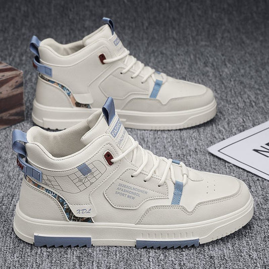 breathable white high top men’s shoes

