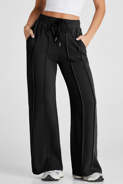 The 'Onyx' Seamed Wide-Leg Sweatpants