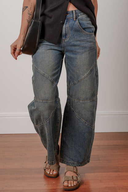 The 'Vogue' Criss-Cross High-Waist Straight Jeans