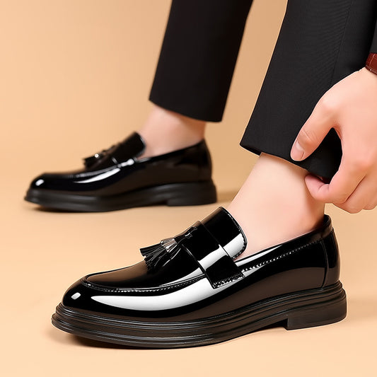 Black leather business shoes for men

